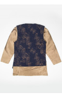Self Weaving Waist Coat Design Silk Kids Dress (KR1354)